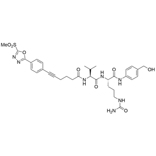 6-(3,5-bis(5-(methylsulfonyl)-1,3,4-oxadiazol-2-yl)phenyl)hexanoate-Val-Cit-PAB
