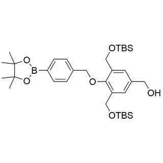 (3,5-bis(((tert-butyldimethylsilyl)oxy)methyl)-4-((4-(4,4,5,5-tetramethyl-1,3,2-dioxaborolan-2-yl)benzyl)oxy)phenyl)methanol