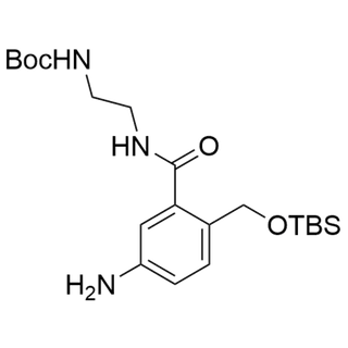 tert-butyl (2-(5-amino-2-(((tert-butyldimethylsilyl)oxy)methyl)benzamido)ethyl)carbamate