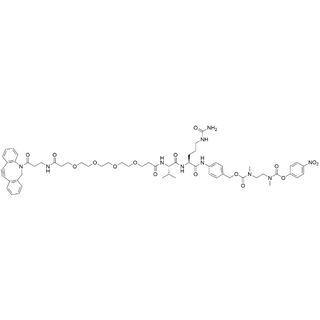 DBCO-NHCO-PEG4-diacid-Val-Cit-4-aminobenzyl (4-nitrophenyl) ethane-1,2-diylbis(methylcarbamate)