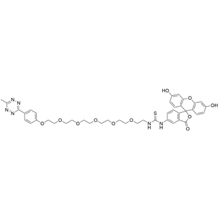 Methyltetrazine-O-PEG6-(5-thiourea-Fluorescein)