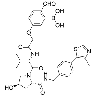 (2-formyl-5-(2-(((S)-1-((2S,4R)-4-hydroxy-2-((4-(4-methylthiazol-5-yl)benzyl)carbamoyl)pyrrolidin-1-yl)-3,3-dimethyl-1-oxobutan-2-yl)amino)-2-oxoethoxy)phenyl)boronic acid