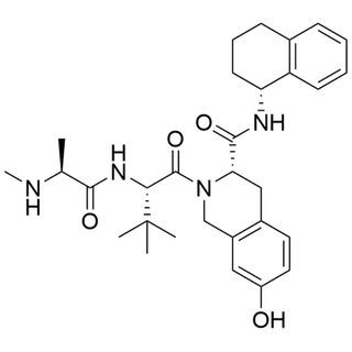 (S)-2-((S)-3,3-dimethyl-2-((S)-2-(methylamino)propanamido)butanoyl)-7-hydroxy-N-((R)-1,2,3,4-tetrahydronaphthalen-1-yl)-1,2,3,4-tetrahydroisoquinoline-3-carboxamide