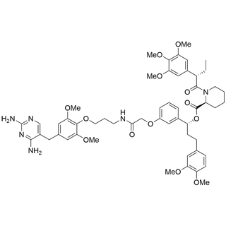 (R)-1-(3-(2-((3-(4-((2,4-diaminopyrimidin-5-yl)methyl)-2,6-dimethoxyphenoxy)propyl)amino)-2-oxoethoxy)phenyl)-3-(3,4-dimethoxyphenyl)propyl (S)-1-((S)-2-(3,4,5-trimethoxyphenyl)butanoyl)piperidine-2-carboxylate