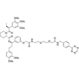 (R)-1-(3-((1-(4-(1,2,4,5-tetrazin-3-yl)phenyl)-3,12-dioxo-5,8-dioxa-2,11-diazatridecan-13-yl)oxy)phenyl)-3-(3,4-dimethoxyphenyl)propyl (S)-1-((S)-2-(3,4,5-trimethoxyphenyl)butanoyl)piperidine-2-carboxylate