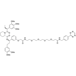 (R)-1-(3-((1-(4-(1,2,4,5-tetrazin-3-yl)phenyl)-3,19-dioxo-6,9,12,15-tetraoxa-2,18-diazaicosan-20-yl)oxy)phenyl)-3-(3,4-dimethoxyphenyl)propyl (S)-1-((S)-2-(3,4,5-trimethoxyphenyl)butanoyl)piperidine-2-carboxylate