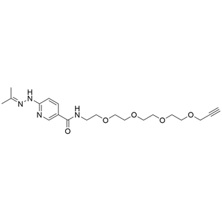 N-(3,6,9,12-tetraoxapentadec-14-yn-1-yl)-6-(2-(propan-2-ylidene)hydrazineyl)nicotinamide