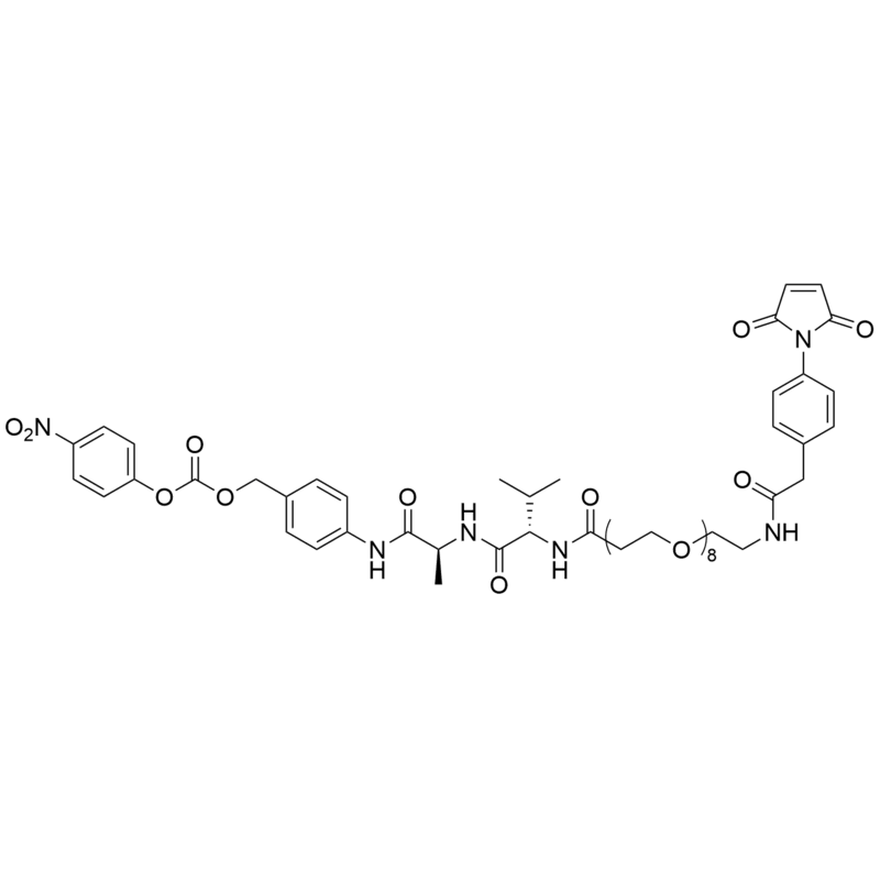 [2-(4-maleimidophenyl)]acetyl-PEG8-Val-Ala-PAB-PNP