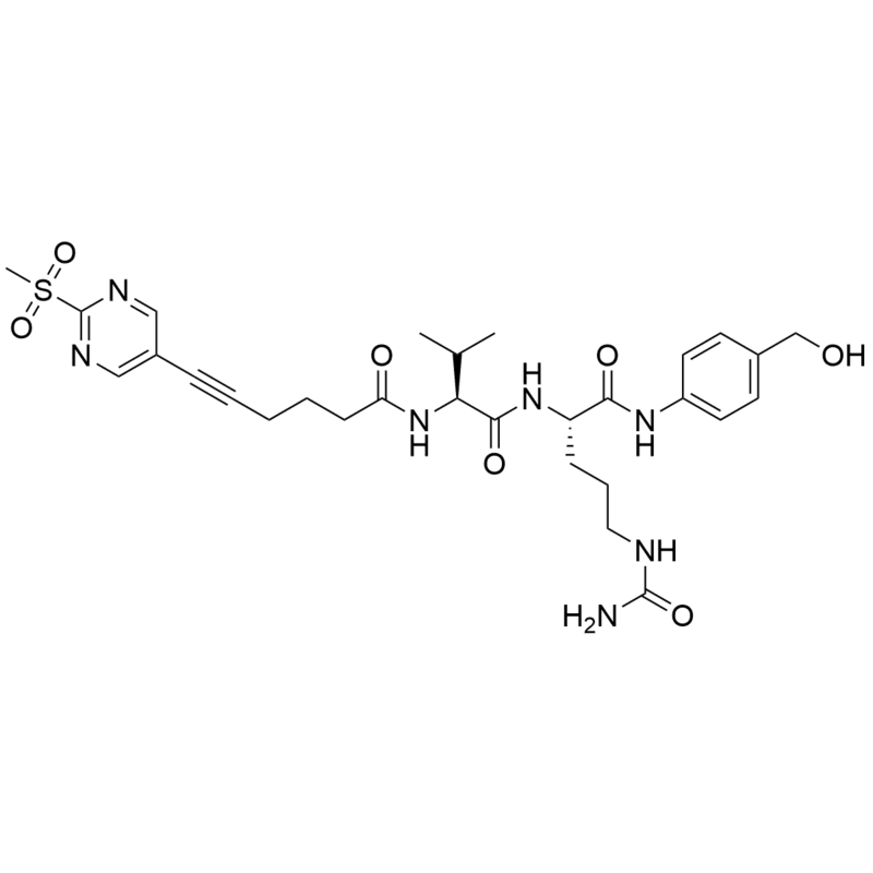 6-(2-(methylsulfonyl)pyrimidin-5-yl)hex-5-ynoic-Val-Cit-PAB