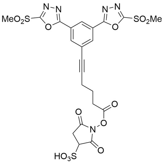 ((6-(3,5-bis(5-(methylsulfonyl)-1,3,4-oxadiazol-2-yl)phenyl)hex-5-ynoyl)oxy)-Sulfo-NHS