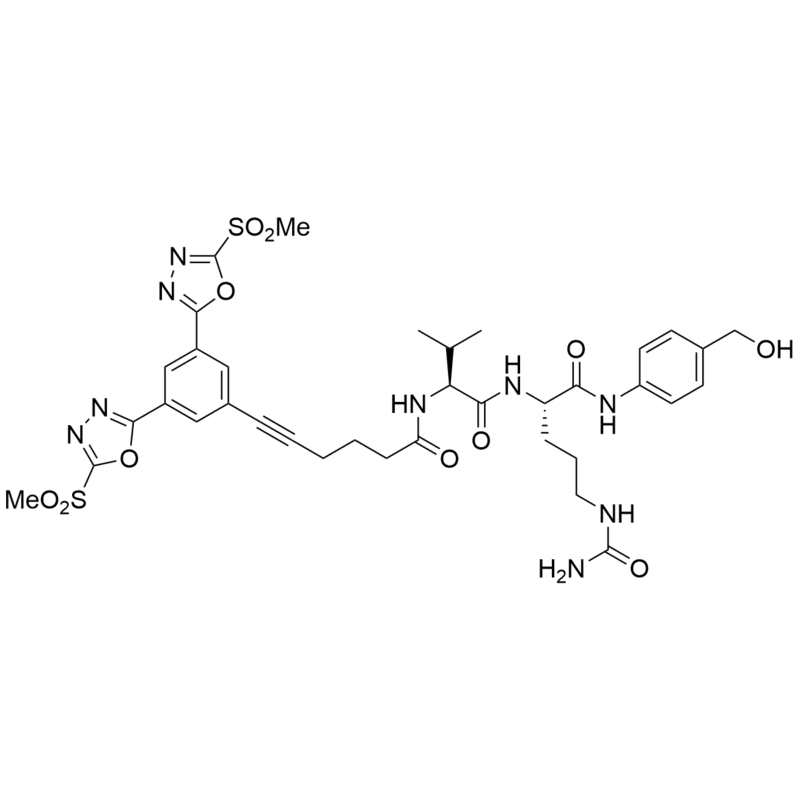 ((6-(3,5-bis(5-(methylsulfonyl)-1,3,4-oxadiazol-2-yl)phenyl)hex-5-ynoyl)oxy)-Val-Cit-PAB