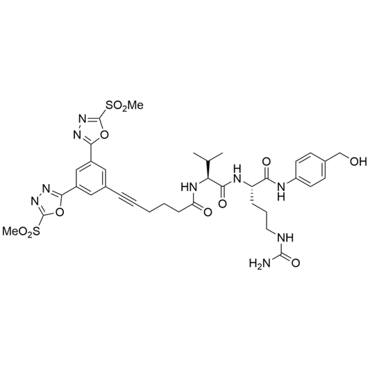((6-(3,5-bis(5-(methylsulfonyl)-1,3,4-oxadiazol-2-yl)phenyl)hex-5-ynoyl)oxy)-Val-Cit-PAB