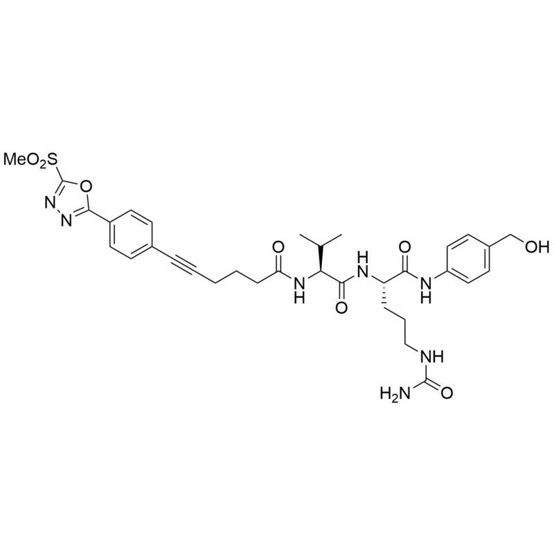 6-(3,5-bis(5-(methylsulfonyl)-1,3,4-oxadiazol-2-yl)phenyl)hexanoate-Val-Cit-PAB