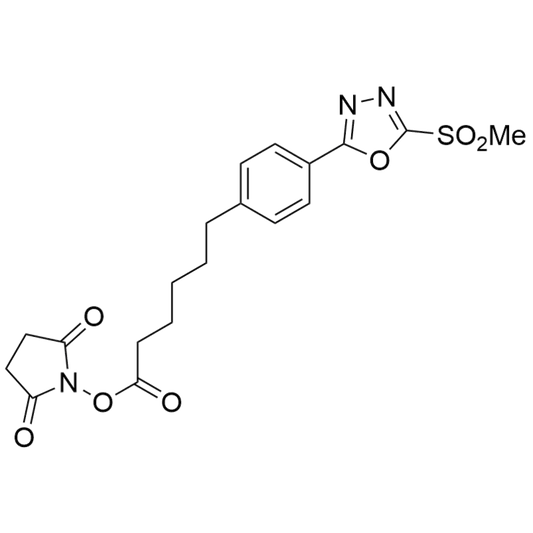 6-(4-(5-(methylsulfonyl)-1,3,4-oxadiazol-2-yl)phenyl)hexanoate-NHS