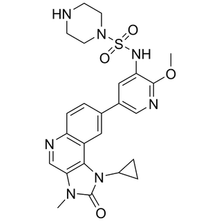 N-(5-(1-cyclopropyl-3-methyl-2-oxo-2,3-dihydro-1H-imidazo[4,5-c]quinolin-8-yl)-2-methoxypyridin-3-yl)piperazine-1-sulfonamide