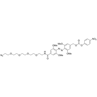 (E)-4-((4-((14-azido-3,6,9,12-tetraoxatetradecyl)carbamoyl)-2,6-dimethoxyphenyl)diazenyl)-3,5-dimethoxybenzyl (4-nitrophenyl) carbonate