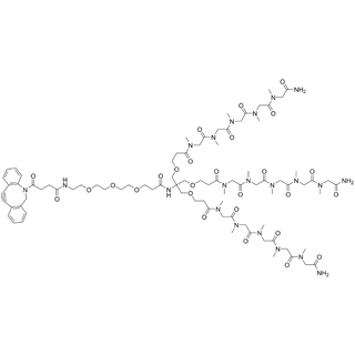(DBCO-PEG3-amido)-tri-(amide-pSar5-ethoxymethyl)-methane
