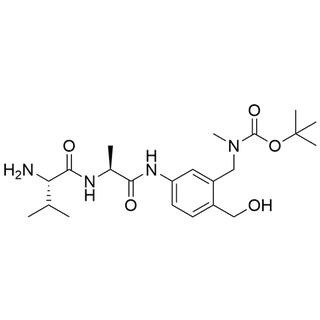 tert-butyl (5-((S)-2-((S)-2-amino-3-methylbutanamido)propanamido)-2-(hydroxymethyl)benzyl)(methyl)carbamate