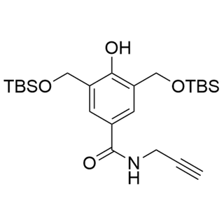 3,5-bis(((tert-butyldimethylsilyl)oxy)methyl)-4-hydroxy-N-(prop-2-yn-1-yl)benzamide