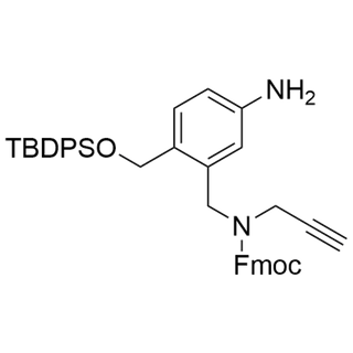 (9H-fluoren-9-yl)methyl (5-amino-2-(((tert-butyldiphenylsilyl)oxy)methyl)benzyl)(prop-2-yn-1-yl)carbamate