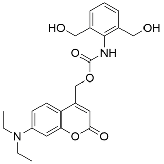 (7-(diethylamino)-2-oxo-2H-chromen-4-yl)methyl (2,6-bis(hydroxymethyl)phenyl)carbamate