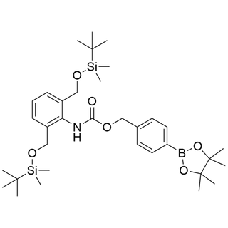 4-(4,4,5,5-tetramethyl-1,3,2-dioxaborolan-2-yl)benzyl (2,6-bis(((tert-butyldimethylsilyl)oxy)methyl)phenyl)carbamate