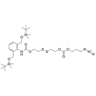 2-((2-(((3-azidopropoxy)carbonyl)oxy)ethyl)disulfanyl)ethyl (2,6-bis(((tert-butyldimethylsilyl)oxy)methyl)phenyl)carbamate