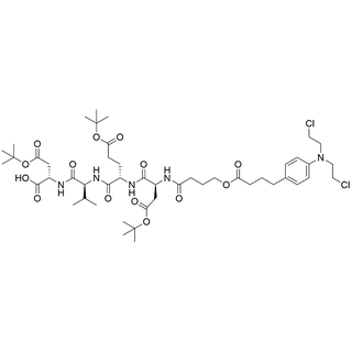Asp(O-tBu)-Val-Glu(O-tBu)-Asp(O-tBu)-4-oxobutyl 4-(4-(bis(2-chloroethyl)amino)phenyl)butanoate