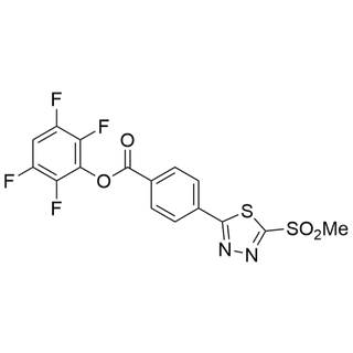 2,3,5,6-tetrafluorophenyl 4-(5-(methylsulfonyl)-1,3,4-thiadiazol-2-yl)benzoate