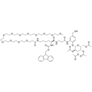 4-(Hydroxymethyl)-2-(Fmoc-Lys(m-PEG12-amido)-beta-Ala-amino)phenyl 2,3,4,6-tetra-O-acetyl-beta-D-galactopyranoside