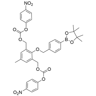 (5-methyl-2-((4-(4,4,5,5-tetramethyl-1,3,2-dioxaborolan-2-yl)benzyl)oxy)-1,3-phenylene)bis(methylene) bis(4-nitrophenyl) bis(carbonate)