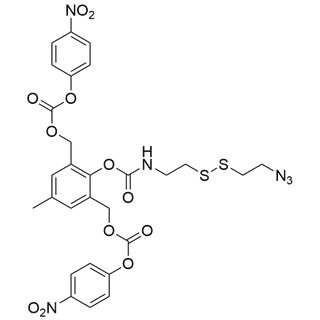 4-methyl-2,6-bis((((4-nitrophenoxy)carbonyl)oxy)methyl)phenyl (2-((2-azidoethyl)disulfaneyl)ethyl)carbamate