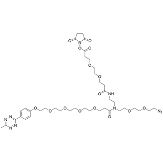 N-(methyltetrazine-O-PEG5-amido)-N-(PEG2-azide)-N-(Et-amido-PEG2-NHS ester)