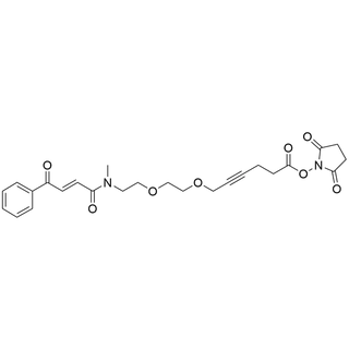 2,5-dioxopyrrolidin-1-yl (E)-6-(2-(2-(N-methyl-4-oxo-4-phenylbut-2-enamido)ethoxy)ethoxy)hex-4-ynoate