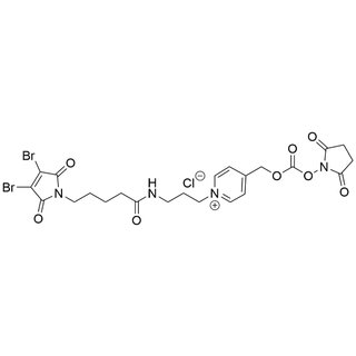 1-(3-(5-(3,4-dibromo-2,5-dioxo-2,5-dihydro-1H-pyrrol-1-yl)pentanamido)propyl)-4-(((((2,5-dioxopyrrolidin-1-yl)oxy)carbonyl)oxy)methyl)pyridin-1-ium chloride