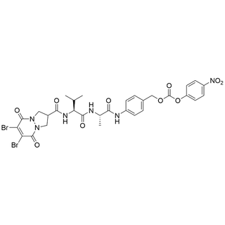 6,7-dibromo-5,8-dioxo-2,3,5,8-tetrahydro-1H-pyrazolo[1,2-a]pyridazine-2-carboxamide-Val-Ala-PAB-PNP