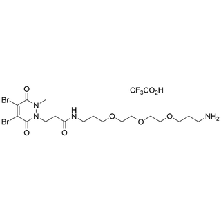 N-(3-(2-(2-(3-aminopropoxy)ethoxy)ethoxy)propyl)-3-(4,5-dibromo-2-methyl-3,6-dioxo-3,6-dihydropyridazin-1(2H)-yl)propanamide 2,2,2-trifluoroacetate
