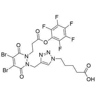 5-(4-((4,5-dibromo-3,6-dioxo-2-(3-oxo-3-(perfluorophenoxy)propyl)-3,6-dihydropyridazin-1(2H)-yl)methyl)-1H-1,2,3-triazol-1-yl)pentanoic acid