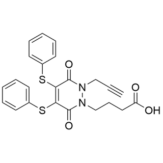 4-(3,6-dioxo-4,5-bis(phenylthio)-2-(prop-2-yn-1-yl)-3,6-dihydropyridazin-1(2H)-yl)butanoic acid