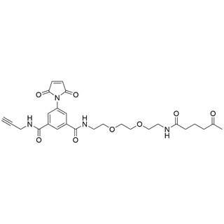 5-(2,5-dioxo-2,5-dihydro-1H-pyrrol-1-yl)-N1-(2-(2-(2-(5-oxohexanamido)ethoxy)ethoxy)ethyl)-N3-(prop-2-yn-1-yl)isophthalamide