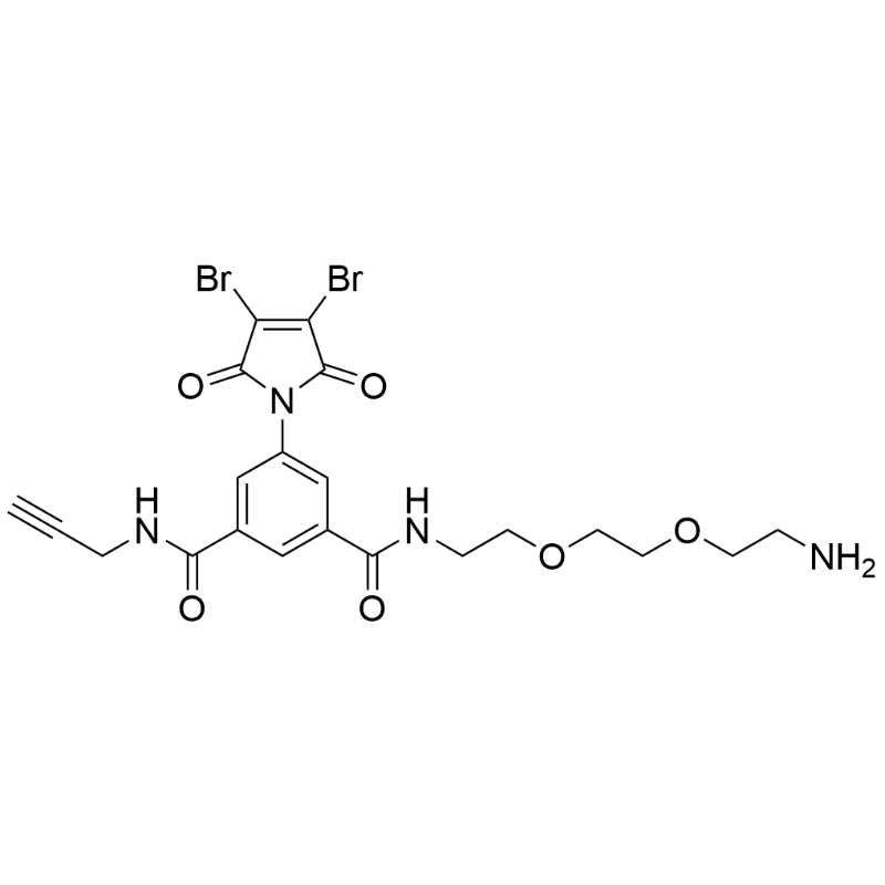 N1-(2-(2-(2-aminoethoxy)ethoxy)ethyl)-5-(3,4-dibromo-2,5-dioxo-2,5-dihydro-1H-pyrrol-1-yl)-N3-(prop-2-yn-1-yl)isophthalamide