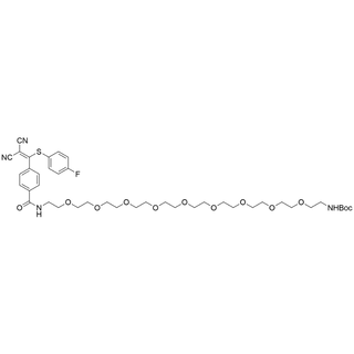 tert-butyl (1-(4-(2,2-dicyano-1-((4-fluorophenyl)thio)vinyl)phenyl)-1-oxo-5,8,11,14,17,20,23,26,29-nonaoxa-2-azahentriacontan-31-yl)carbamate