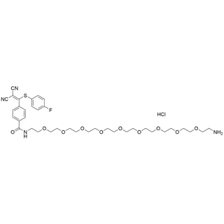 N-(29-amino-3,6,9,12,15,18,21,24,27-nonaoxanonacosyl)-4-(2,2-dicyano-1-((4-fluorophenyl)thio)vinyl)benzamide hydrochloride