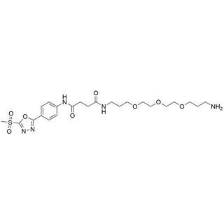 N1-(3-(2-(2-(3-aminopropoxy)ethoxy)ethoxy)propyl)-N4-(4-(5-(methylsulfonyl)-1,3,4-oxadiazol-2-yl)phenyl)succinamide