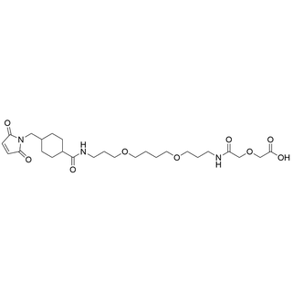 1-(4-((2,5-dioxo-2,5-dihydro-1H-pyrrol-1-yl)methyl)cyclohexyl)-1,16-dioxo-6,11,18-trioxa-2,15-diazaicosan-20-oic acid