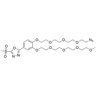 2-(3-((2,5,8,11-tetraoxatridecan-13-yl)oxy)-4-(2-(2-(2-(2-azidoethoxy)ethoxy)ethoxy)ethoxy)phenyl)-5-(methylsulfonyl)-1,3,4-oxadiazole