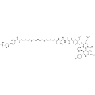 4-((22S,25S)-22-isopropyl-25-methyl-1-(4-(5-(methylsulfonyl)-1,3,4-oxadiazol-2-yl)phenyl)-1,20,23-trioxo-5,8,11,14,17-pentaoxa-2,21,24-triazahexacosan-26-amido)-2-((methylamino)methyl)benzyl (2-(dimethylamino)ethyl)..