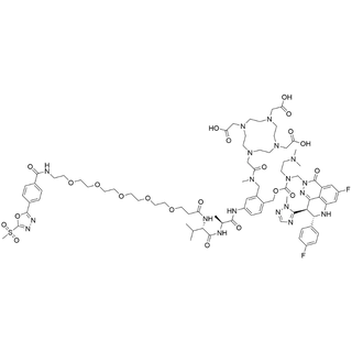 2,2',2''-(10-(2-((2-((((2-(dimethylamino)ethyl)(((8S,9R)-5-fluoro-8-(4-fluorophenyl)-9-(1-methyl-1H-1,2,4-triazol-5-yl)-3-oxo-8,9-dihydro-3H-pyrido[4,3,2-de]phthalazin-2(7H)-yl)methyl)carbamoyl)oxy)methyl)-5-((22S,25S)-22-..