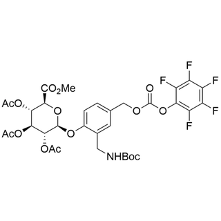 (2S,3R,4S,5S,6S)-2-(2-(((tert-butoxycarbonyl)amino)methyl)-4-((((perfluorophenoxy)carbonyl)oxy)methyl)phenoxy)-6-(methoxycarbonyl)tetrahydro-2H-pyran-3,4,5-triyl triacetate