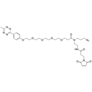 N-(3-azidopropyl)-N-(2-(3-(2,5-dioxo-2,5-dihydro-1H-pyrrol-1-yl)propanamido)ethyl)-1-(4-(6-methyl-1,2,4,5-tetrazin-3-yl)phenoxy)-3,6,9,12-tetraoxapentadecan-15-amide